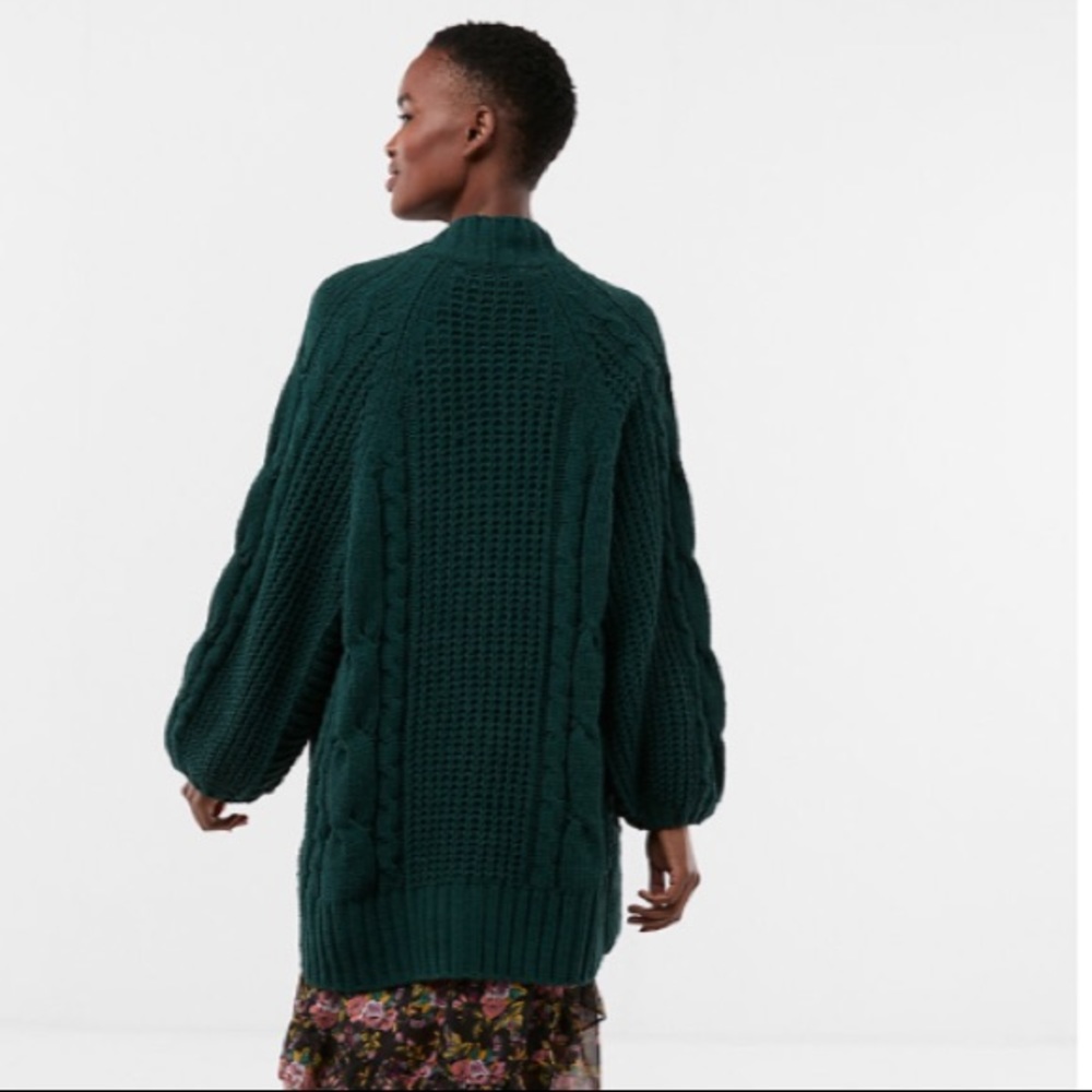 Express Green Cable Knit Cardigan - Picture 6 of 7